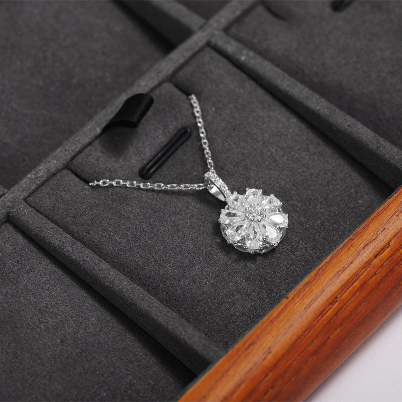 Wood Gray Microfiber Jewelry Display Tray P082