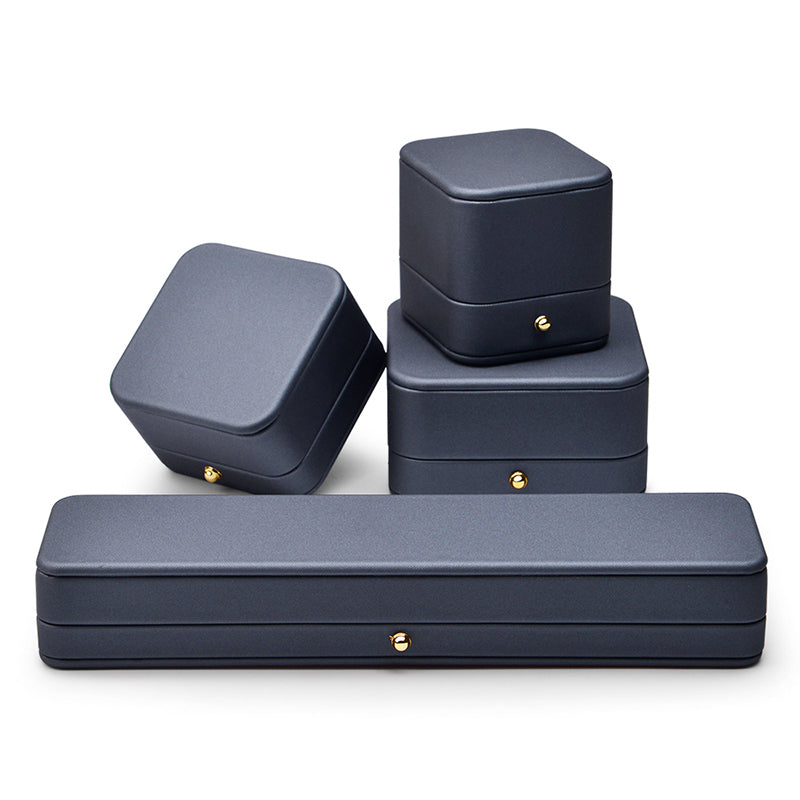 Steel Blue PU Leather Jewelry Gift Box H069