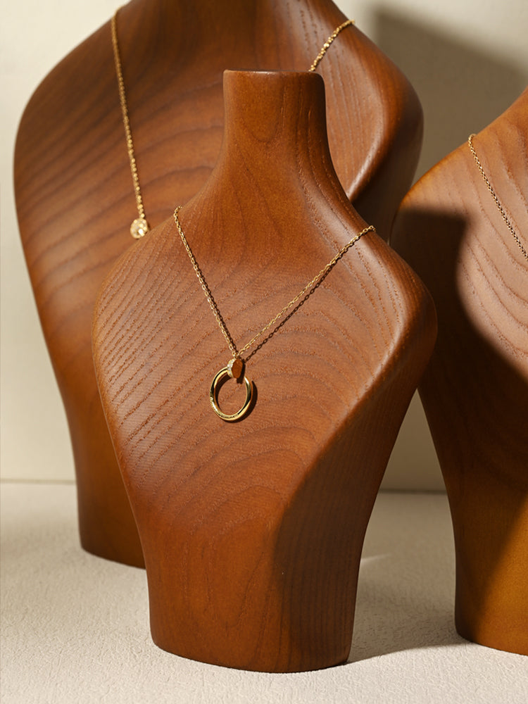FANXI Ash Wood Bust Necklace Display Pendant Stand SM069