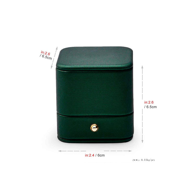 Green PU Leather Gift Ring Box H06801