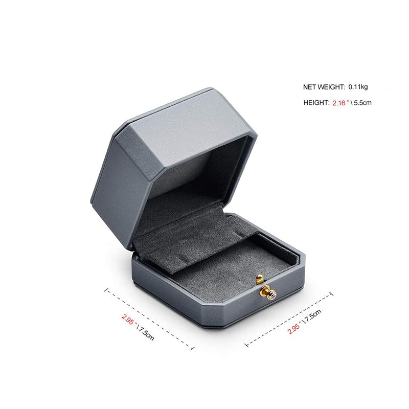 Gray Premium Leatherette Earring Box H07504