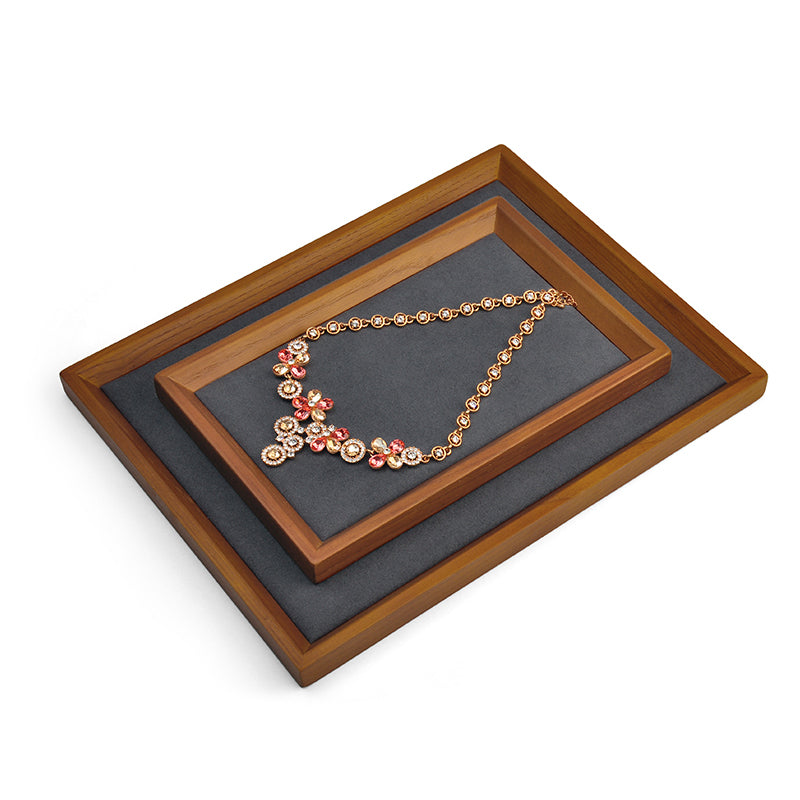 Dark Gray Wood Small Flat Jewelry Tray SM11502