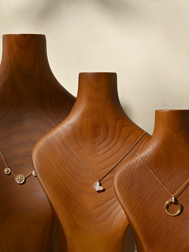 FANXI Ash Wood Bust Necklace Display Pendant Stand SM069