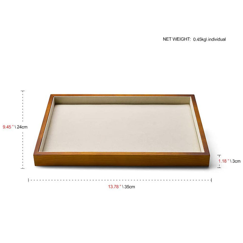 Cream White Wood Flat Stackable Jewelry Tray P04901