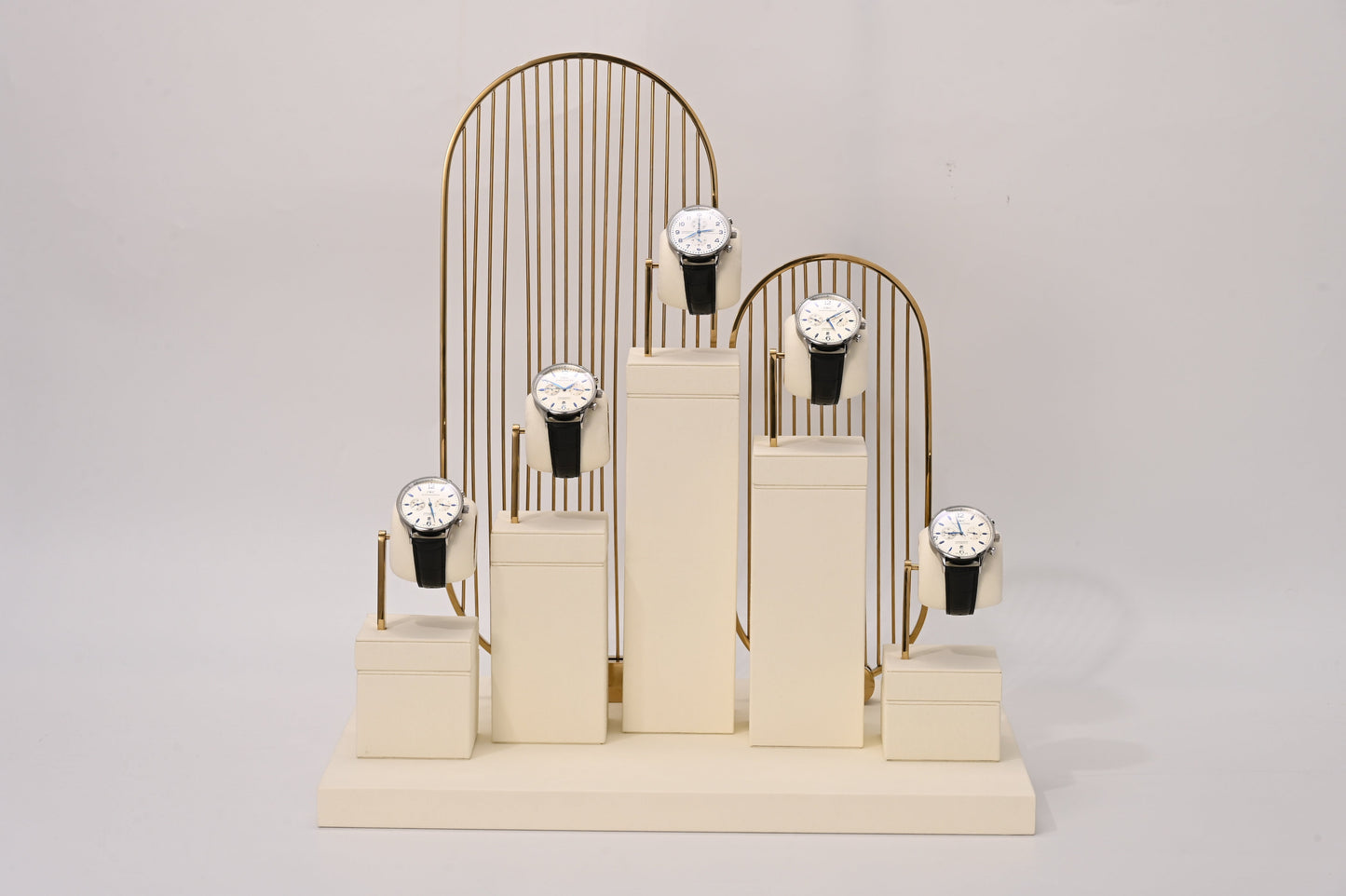 Beige Microfiber Watch Stand Display Set TT183