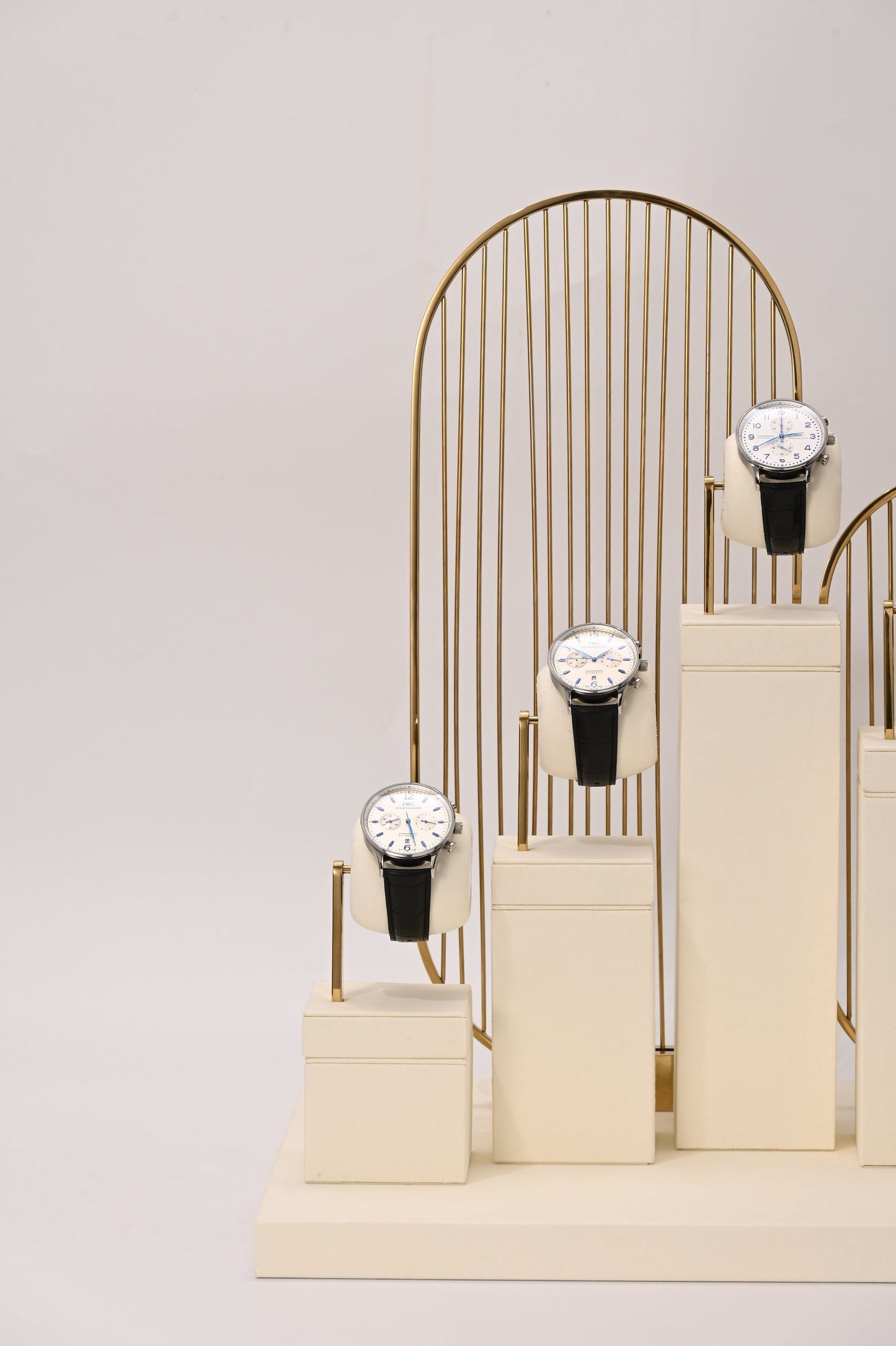 Beige Microfiber Watch Stand Display Set TT183