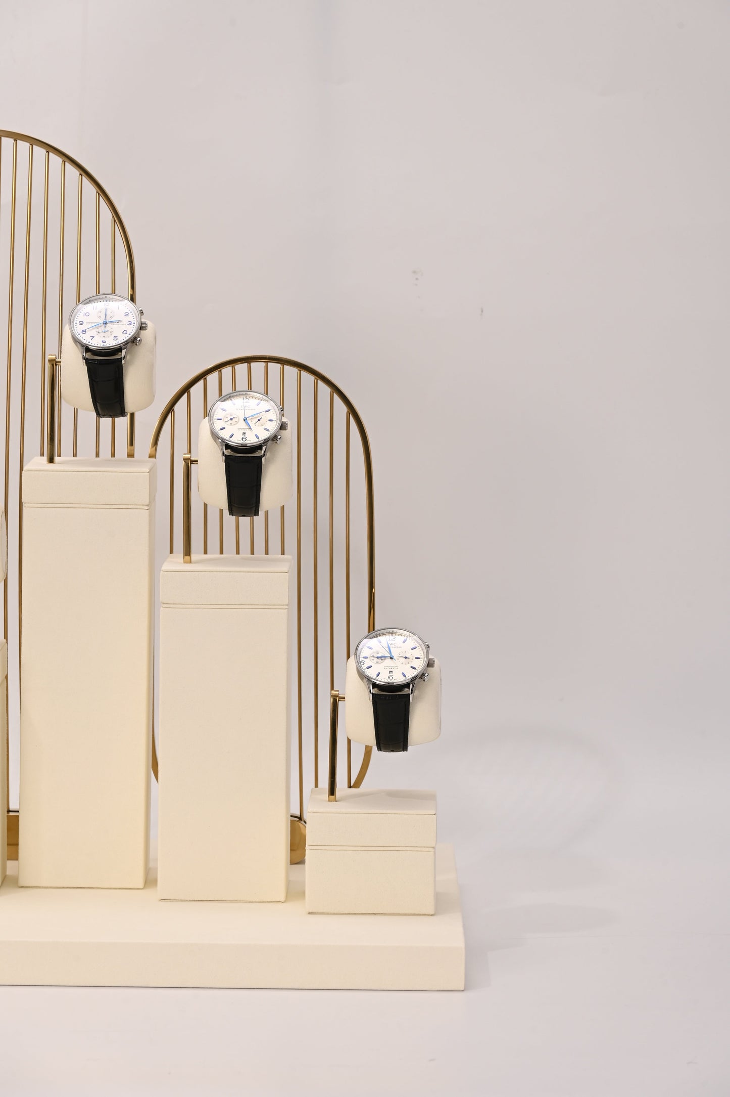 Beige Microfiber Watch Stand Display Set TT183