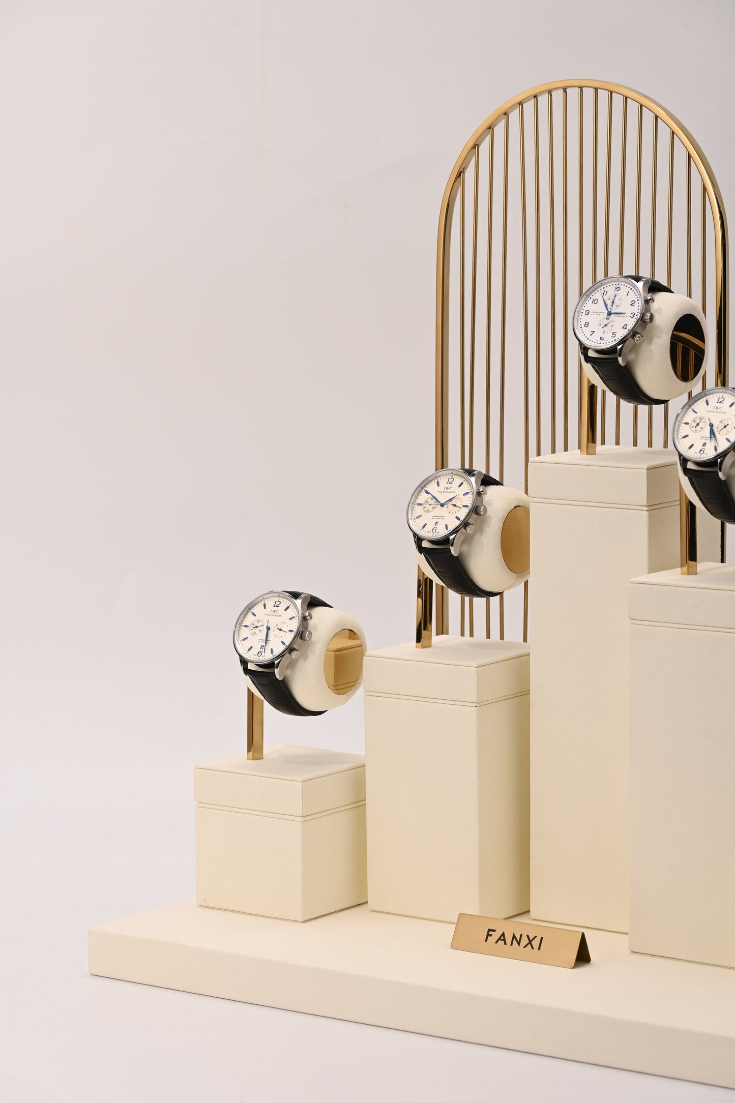 Beige Microfiber Watch Stand Display Set TT183
