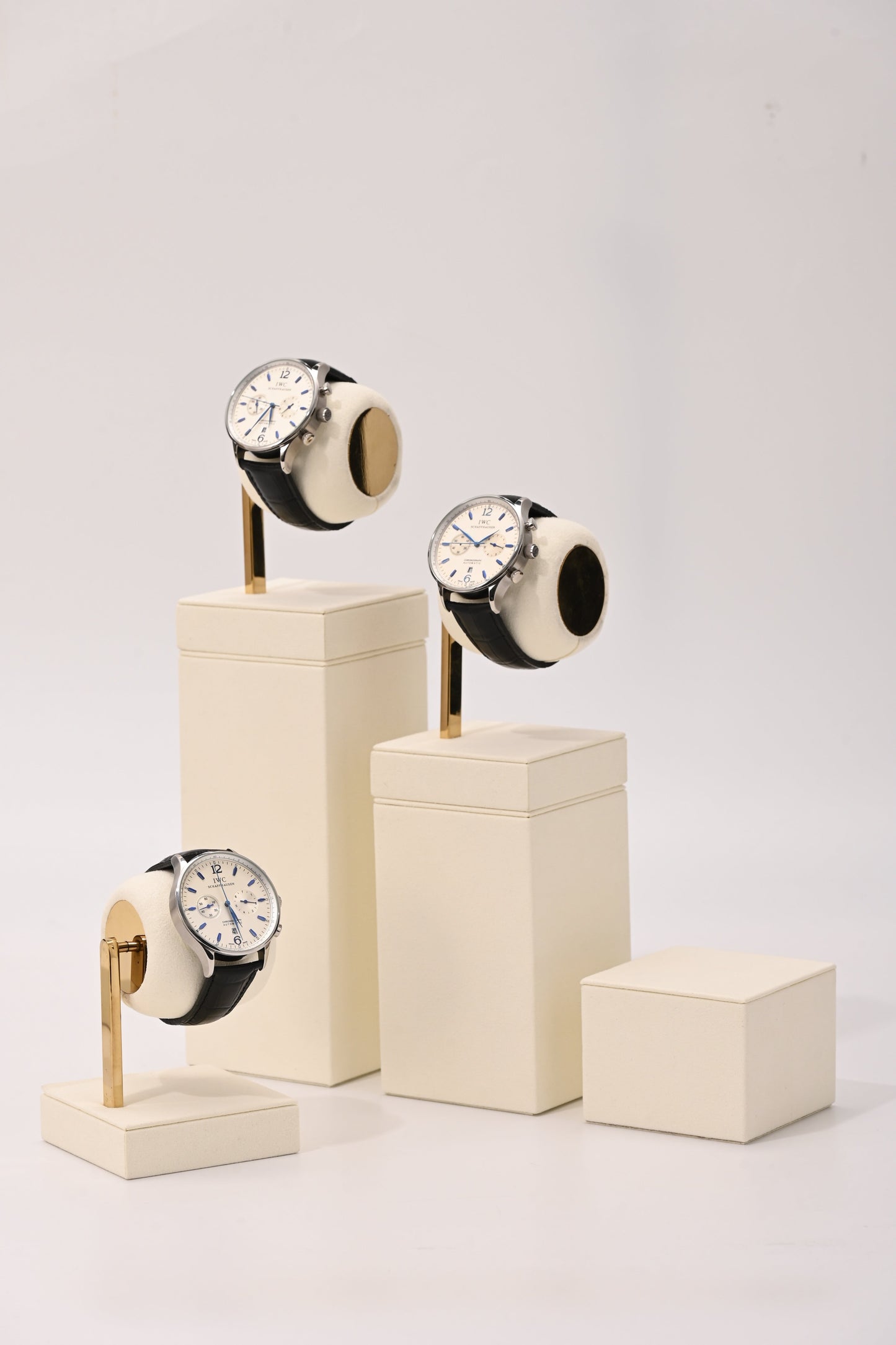Beige Microfiber Watch Stand Display Set TT183