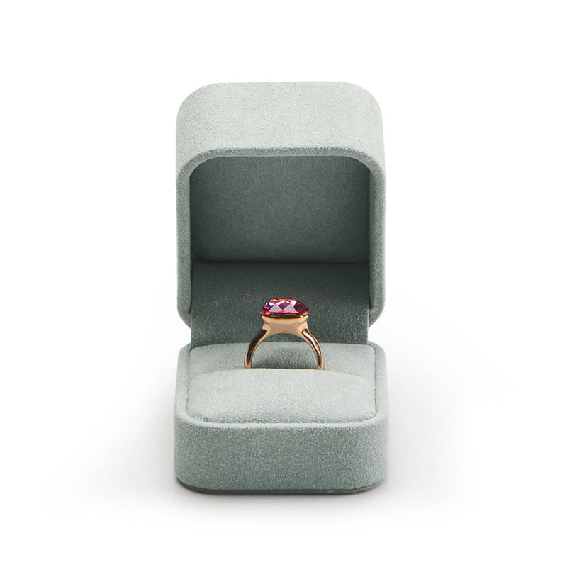 Ice Blue Microfiber Ring Gift Box H060