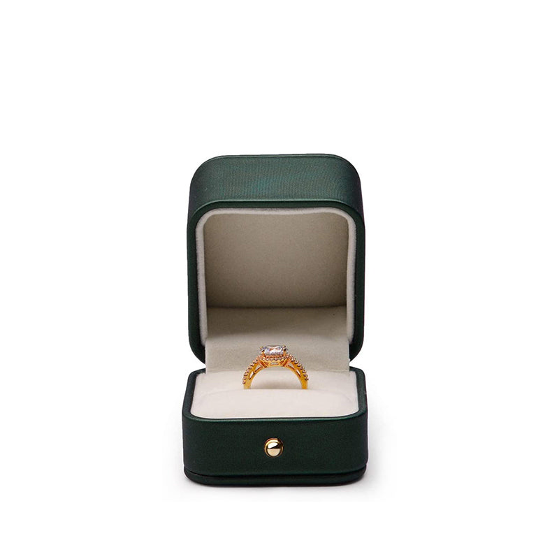 Green PU Leather Gift Ring Box H06801