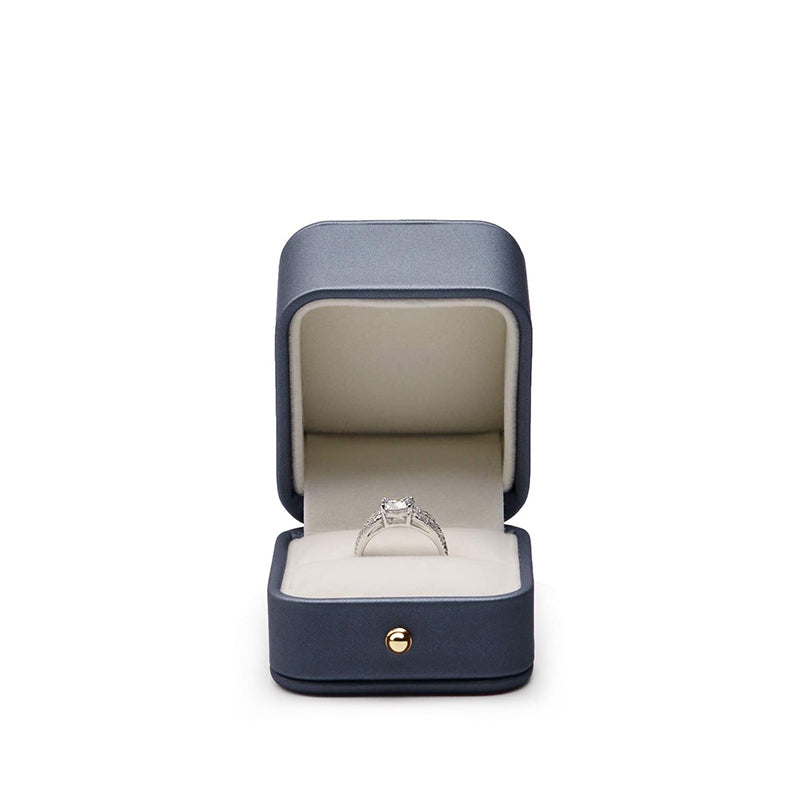 Steel Blue Premium Leather Ring Gift Box H06901