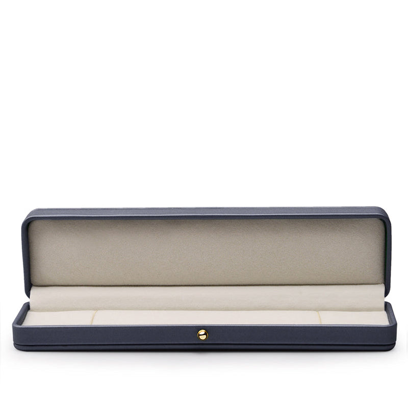 FANXI Steel Blue PU Leather Bracelet Chain Box H069
