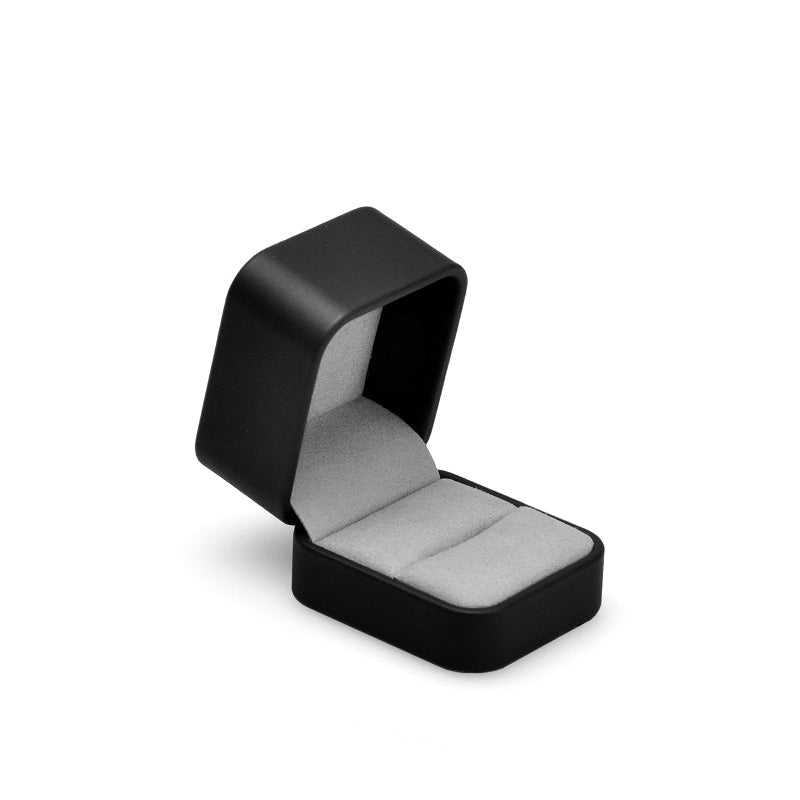 Black Round Corner PU Leather Ring Gift Box H095
