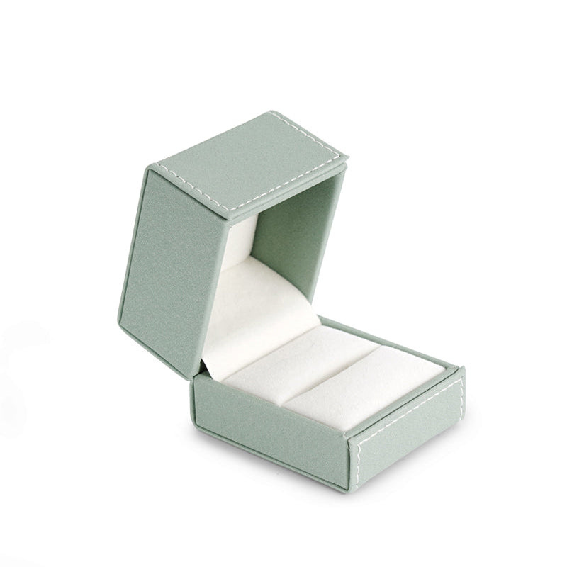 Light Green PU Leather Gift Jewelry Ring Box H12001