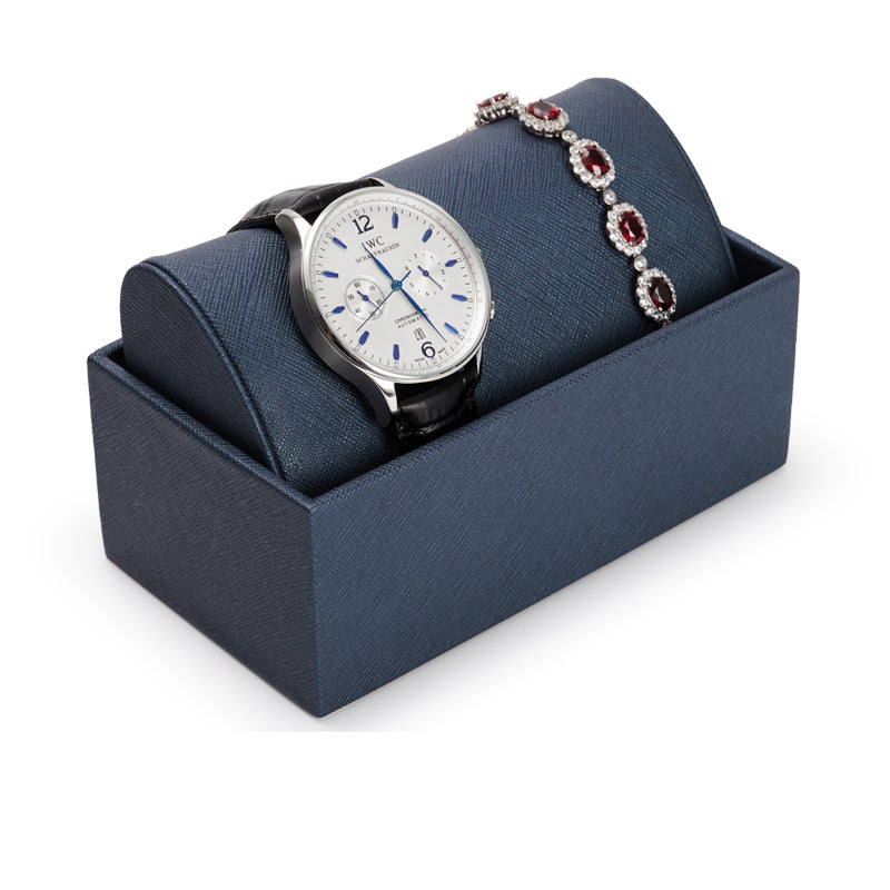 Blue Watch Ring PU Leather Jewelry Set P132