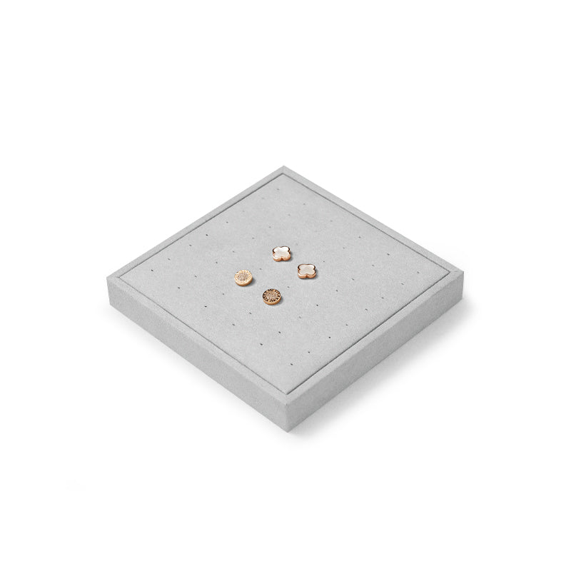 FANXI Luxury Microfiber Gray Ring Necklace Pendant Earring Display Tray P135