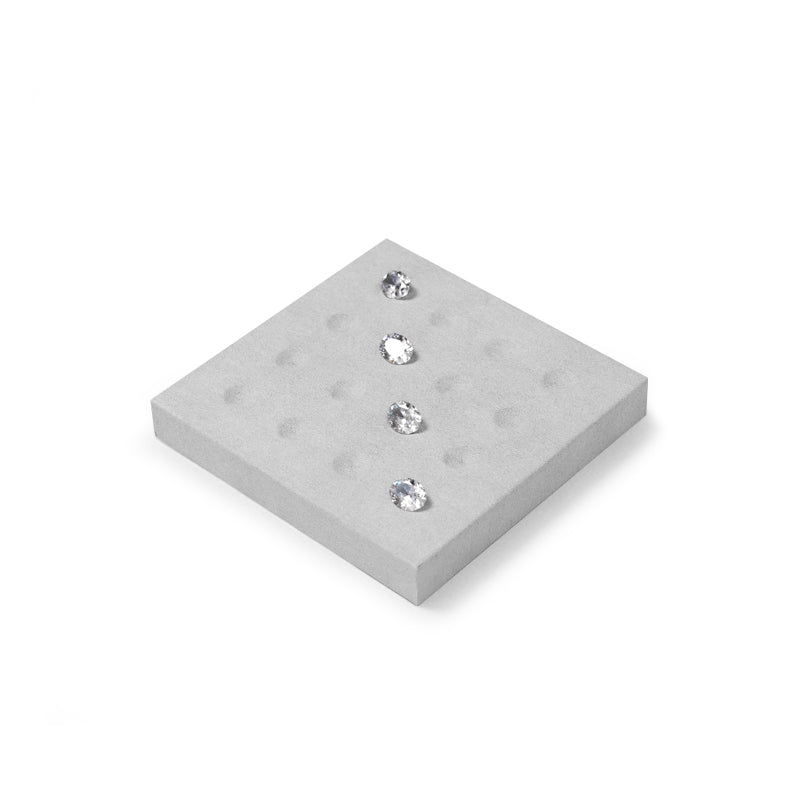 FANXI Luxury Microfiber Gray Ring Necklace Pendant Earring Display Tray P135