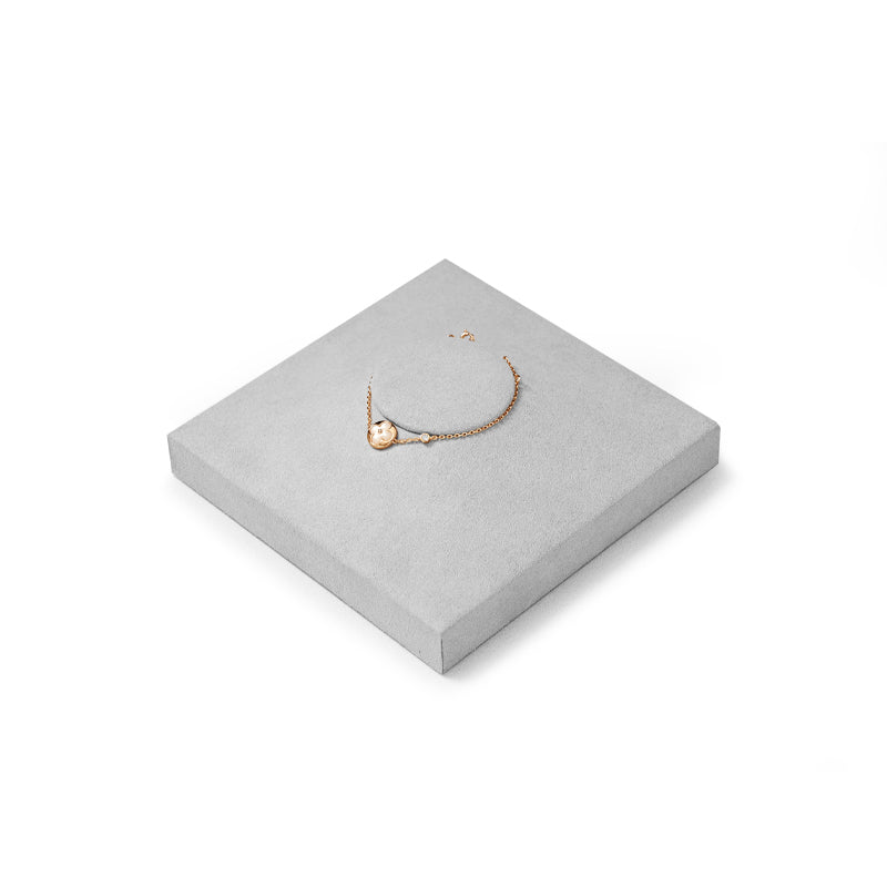 FANXI Luxury Microfiber Gray Ring Necklace Pendant Earring Display Tray P135