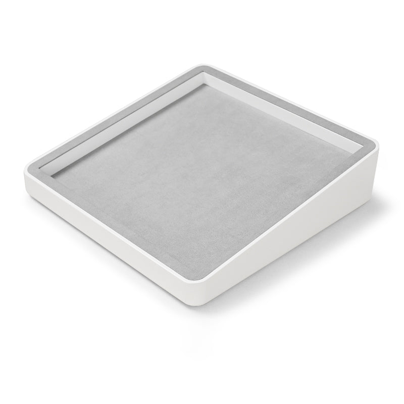 FANXI Luxury Microfiber Gray Ring Necklace Pendant Earring Display Tray P135
