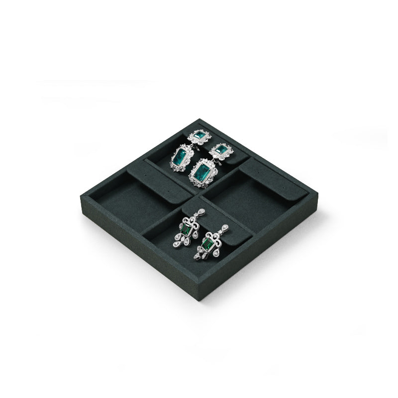 Blue Microfiber Ring Necklace Pendant Earring Display Tray P136
