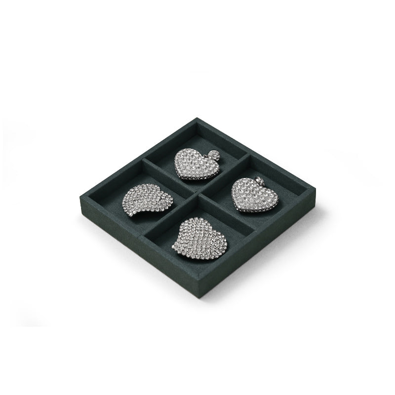 Blue Microfiber Ring Necklace Pendant Earring Display Tray P136