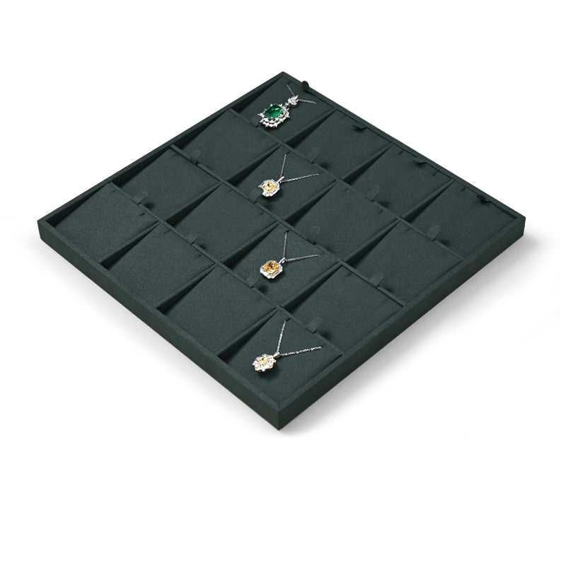Blue Microfiber Ring Necklace Pendant Earring Display Tray P136