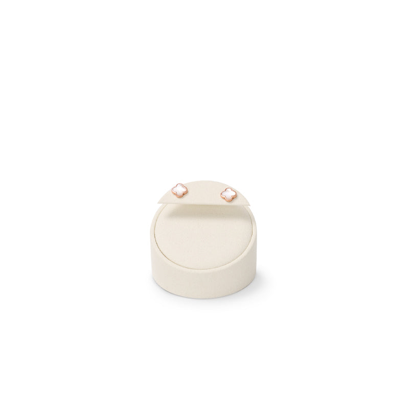 Beige Microfiber Ring Earrings Jewelry Display Set TT155