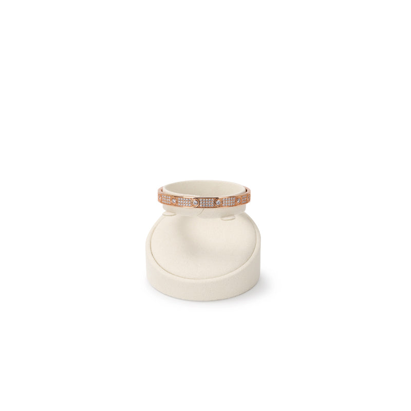Beige Microfiber Ring Earrings Jewelry Display Set TT155