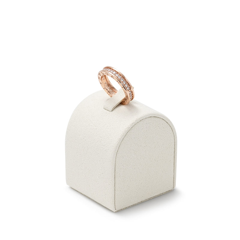 Beige Microfiber Ring Earring Necklace Watch Jewelry Display Set TT196