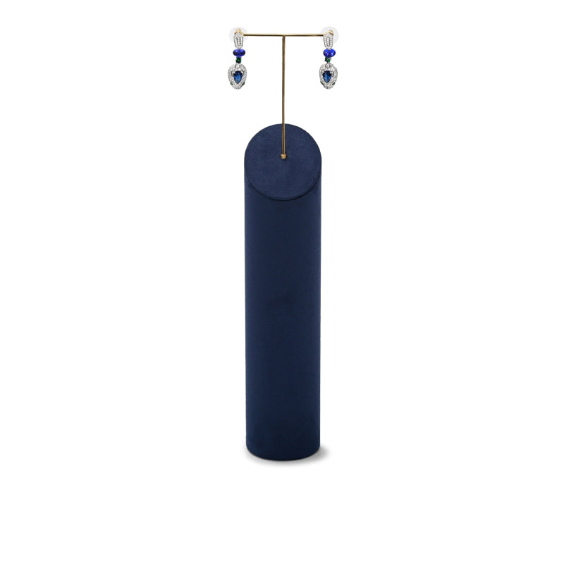 Blue Microfiber Earrings Ring Watch Jewelry Display Set TT210