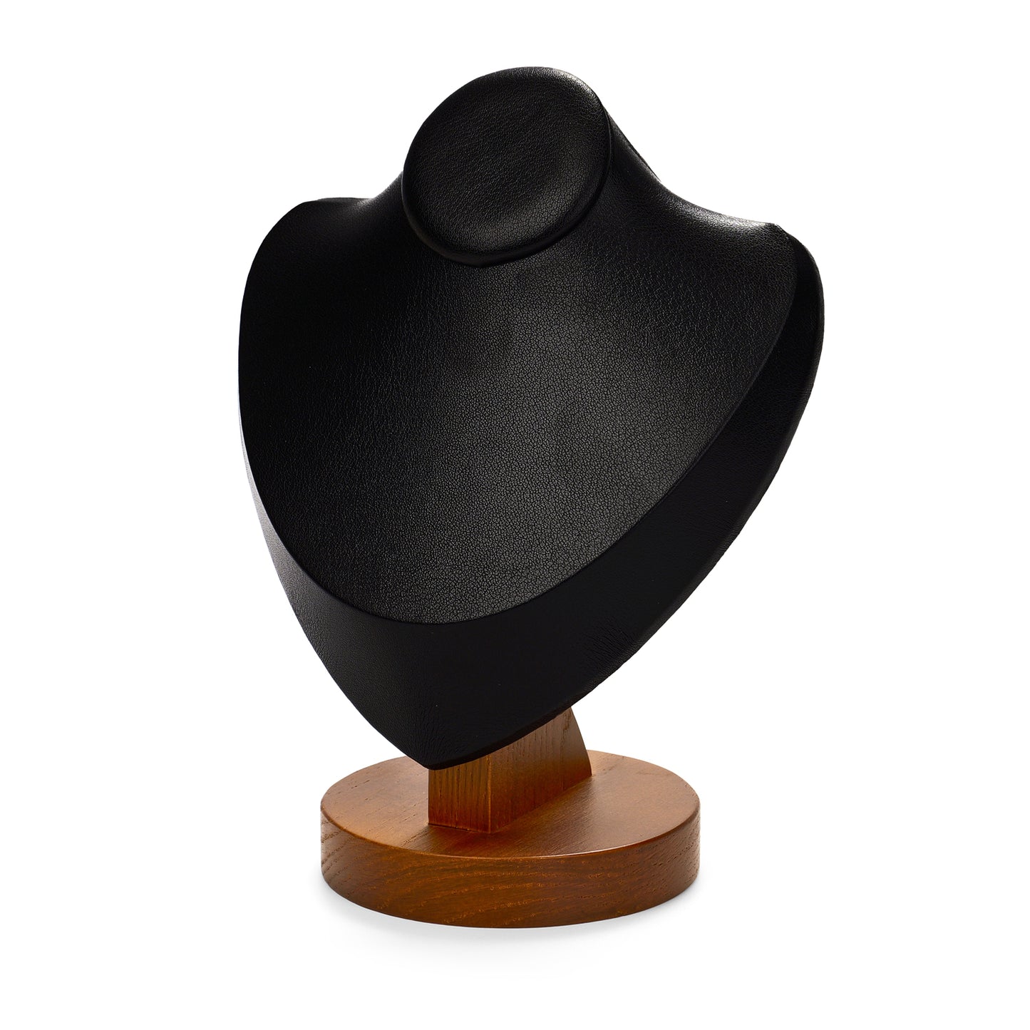 Premium Wood Microfiber Necklace Bust Display Stand SM050