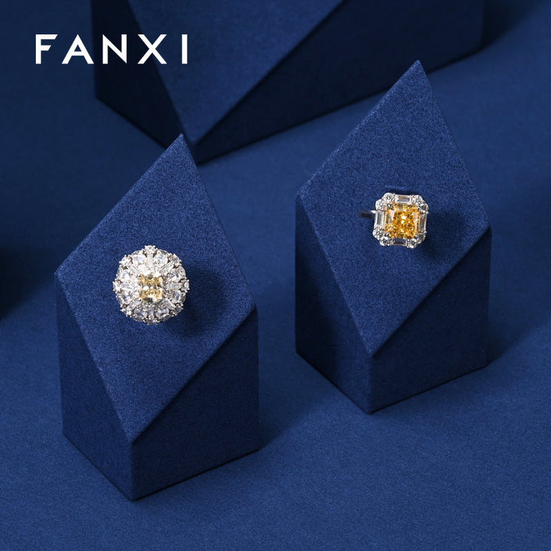 FANXI Blue Ring Pendant Earrings Jewelry Display Set TT375