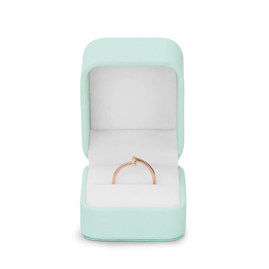 Green PU Leather Velvet Jewelry Ring Box H14201