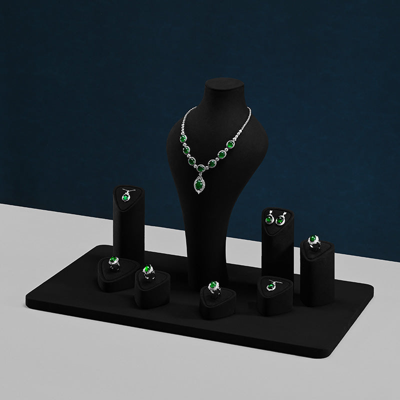 FANXI microfiber necklace ring watch earring display props jewelry display set TT467