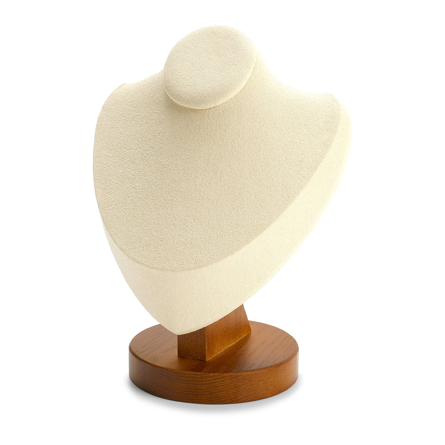 Premium Wood Microfiber Necklace Bust Display Stand SM050