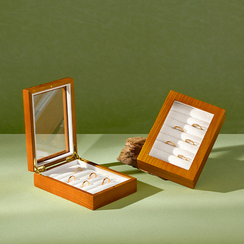 FANXI Solid Wood Jewelry Box — Ring & Earring Organizer H213