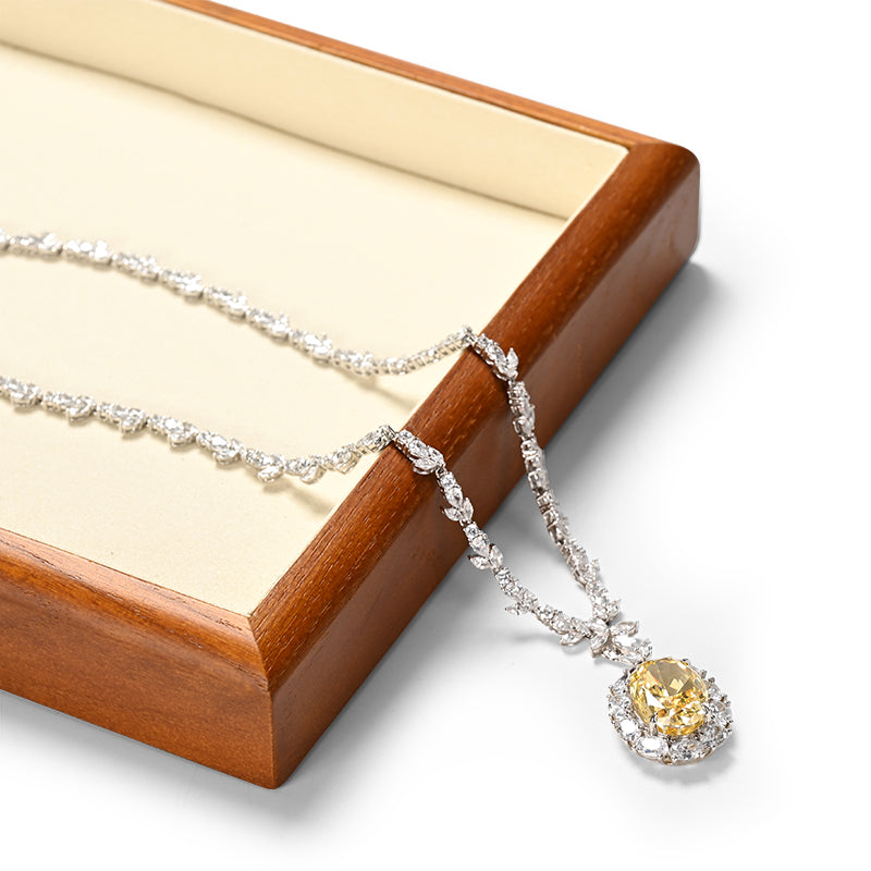 FANXI solid wood jewelry tray for displaying bracelets, rings, and necklaces.P180-182