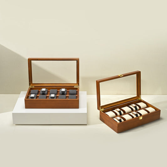 FANXI Jewelry Wood 10-Watches Personal Colletion Storage Box X048