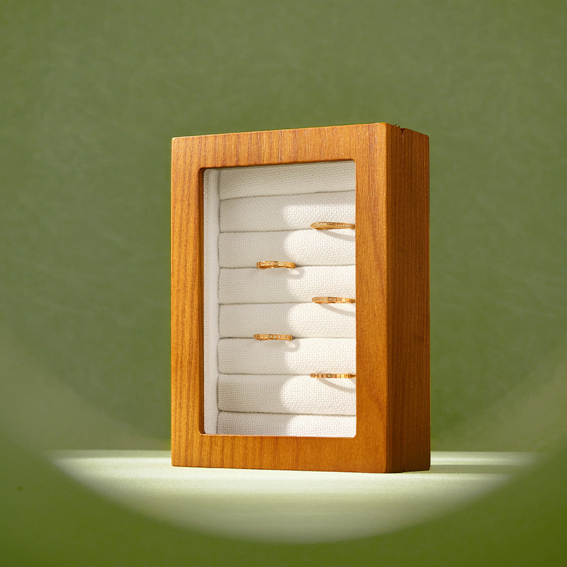 FANXI Solid Wood Jewelry Box — Ring & Earring Organizer H213