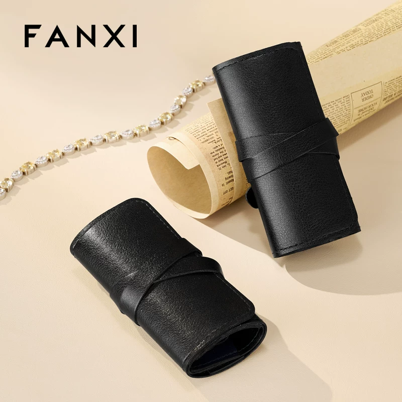 FANXI Multifunctional PU Leather Portable Ring, Earring, Bracelet, and Jewelry Storage Bag B027