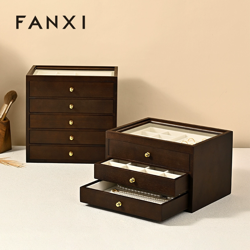 FANXI solid wood jewelry storage box multi-layer jewelry storage box X078