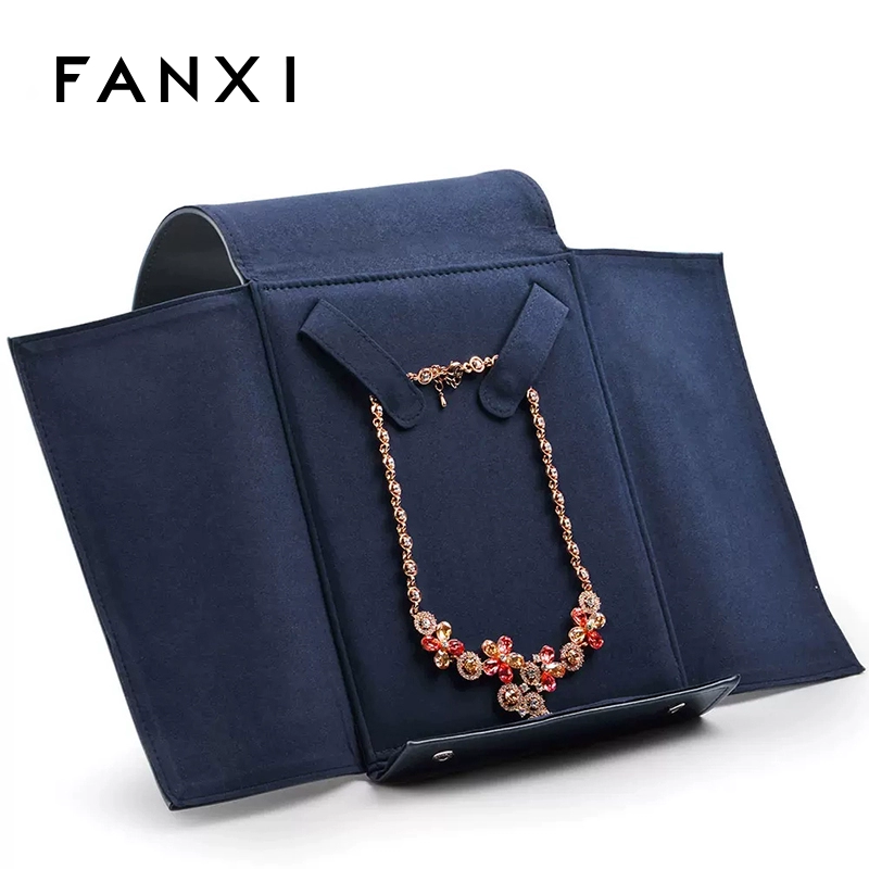 FANXI Jewelry Pouch, Necklace & Accessory Portable Storage Bag, Blue D029