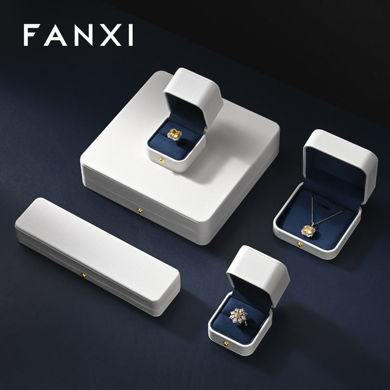 Classic White Blue Color Jewelry Packaging Box H197