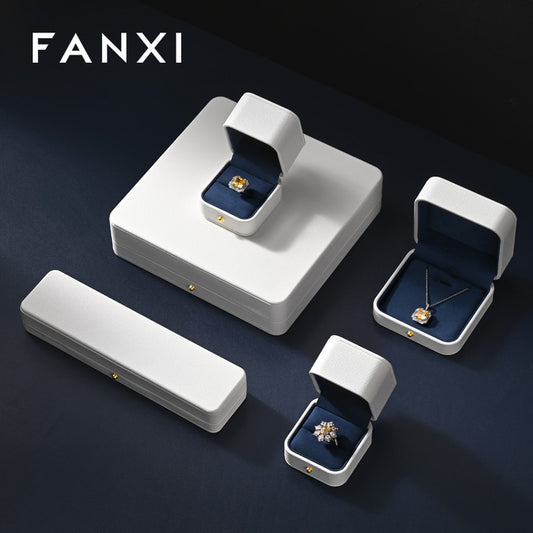 Classic White Blue Color Jewelry Packaging Box H197