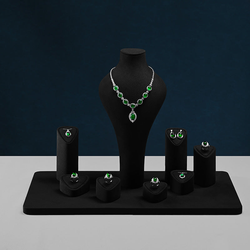 FANXI microfiber necklace ring watch earring display props jewelry display set TT467