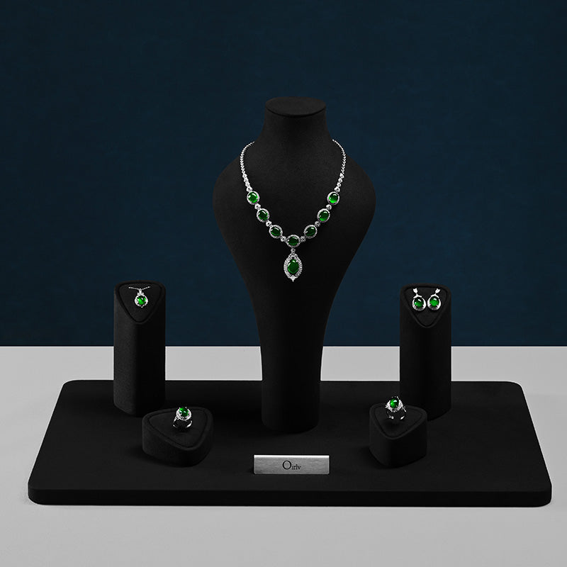 FANXI microfiber necklace ring watch earring display props jewelry display set TT467