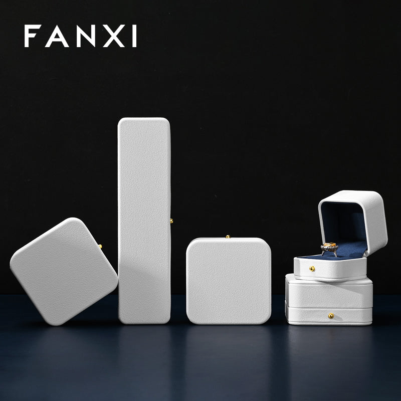 Classic White Blue Color Jewelry Packaging Box H197