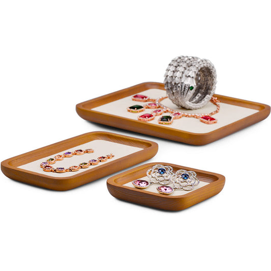 FANXI Cream White Medium Wood Jewelry Display Tray SM129