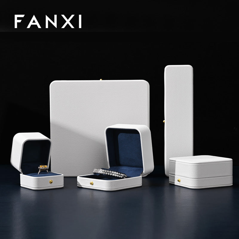 Classic White Blue Color Jewelry Packaging Box H197